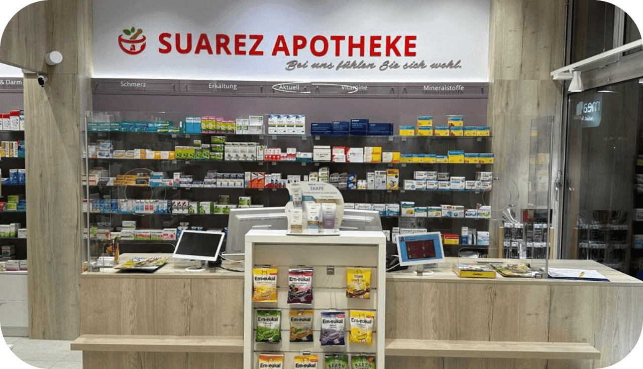 Innen Ansicht der Suarez Apotheke
